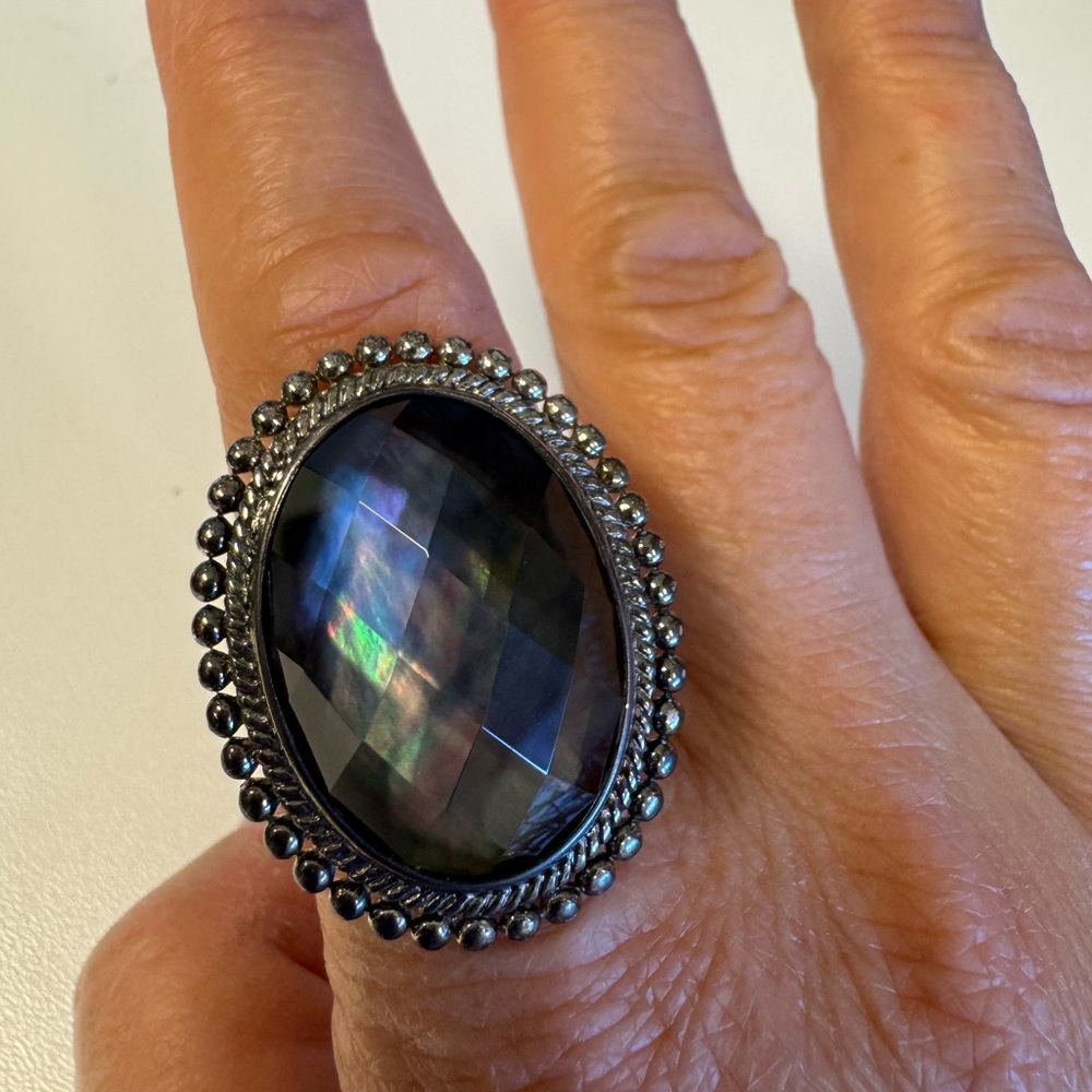 NWT Honora silver oval doublet ring Size 9